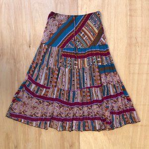 FOREVER TWENTY ONE Women’s Aztec Pattern Lined A Line Full Skirt sz L